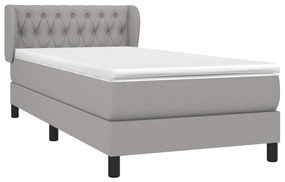 ΚΡΕΒΑΤΙ BOXSPRING ΜΕ ΣΤΡΩΜΑ ΑΝΟΙΧΤΟ ΓΚΡΙ 90X190 ΕΚ. ΥΦΑΣΜΑΤΙΝΟ 3126445