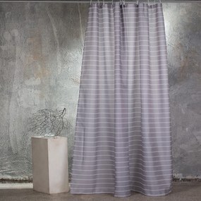 ΚΟΥΡΤΙΝΑ ΜΠΑΝΙΟΥ 180X180 STRIPE GREY - MELINEN