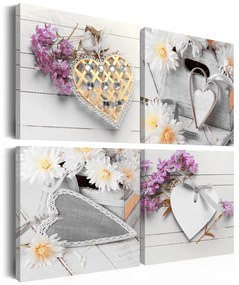 Πίνακας - Hearts and flowers 40x40