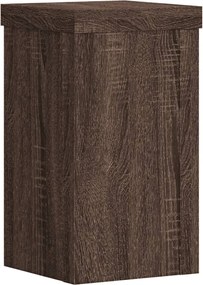 vidaXL Βάσεις Φυτών 2 Τεμ. Καφέ Δρυς 10x10x18 εκ. Επεξεργασμένο Ξύλο