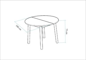 Τραπέζι Επεκτεινόμενο Δρυς / Μαύρο OLIVER 131x100x75
