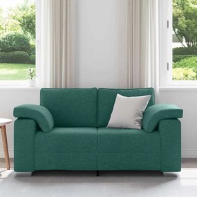 vidaXL Καναπές με μαξιλάρι Σκούρο Πράσινο 160 x 77 x 82 εκ ύφασμα