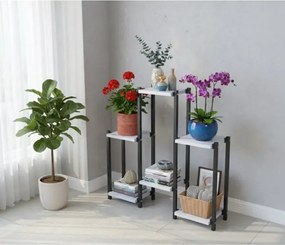 Stewehome ράφι για λουλούδια με μεταλλική βάση και 6 ράφια Λευκό