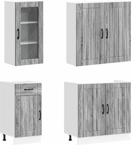 vidaXL Μονάδα κουζίνας LUCCA 8 pcs Γκρι Sonoma Επεξεργασμένο Ξύλο