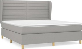 vidaXL Κρεβάτι Boxspring με Στρώμα Αν. Πράσινο 160x200εκ Υφασμάτινο
