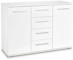Σιφονιέρα Houston A103, Άσπρο, Γυαλιστερό λευκό, Με συρτάρια και ντουλάπια, Αριθμός συρταριών: 4, 82x116x41cm, 45 kg | Epipla1.gr