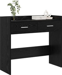 vidaXL Τραπέζι κονσόλας Μαύρη Δρυς 90 x 35 x 80 εκ Επεξεργασμένο Ξύλο