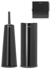 Brabantia 1003476 Σετ αξεσουάρ τουαλέτας ReNew Matt Black 3τμχ