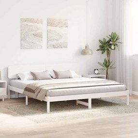 vidaXL Σκελετός Κρεβατιού Λευκό 180 x 200 cm Μασίφ ξύλο πεύκου