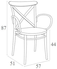 ΠΟΛΥΘΡΟΝΑ ΠΟΛ/ΝΙΟΥ ΚΡΟΣ XL WHITE 57Χ51Χ87εκ.