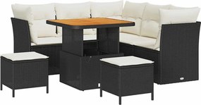 vidaXL Σετ Καναπέ Κήπου 8 pcs Μαύρο συνθετικό ρατάν