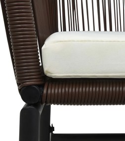 vidaXL Σετ Επίπλων Bistro 3 Τεμαχίων Καφέ Ρατάν Πολυαιθ. με Μαξιλάρια