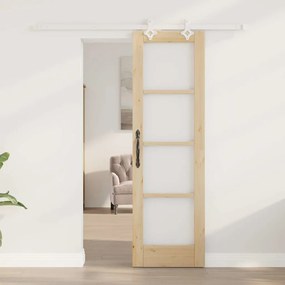 vidaXL Συρόμενη Πόρτα Καφέ 61 x 198.5 εκ. Ξύλο και μέταλλο