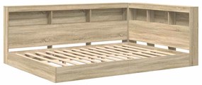 vidaXL Κρεβάτι Βιβλιοθήκης Sonoma Δρυς 140 x 200 cm Επεξεργασμένο ξύλο