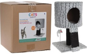 Pets Collection Ονυχοδρόμιο Δέντρο με Βάση 30 x 30 x 40 εκ. με Ποντίκι - Γκρι