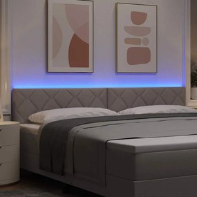 vidaXL LED κεφαλάρι Taupe ύφασμα