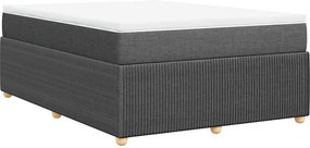 vidaXL Κρεβάτι Boxspring με Στρώμα Σκούρο Γκρι 140x200 εκ Υφασμάτινο