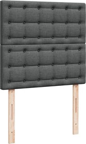 vidaXL Κρεβάτι Boxspring με Στρώμα Σκούρο Γκρι 90x200 εκ. Υφασμάτινο