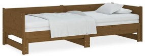 vidaXL Καναπές Κρεβάτι Συρόμενος Μελί 2x(90x190) εκ. από Μασίφ Πεύκο