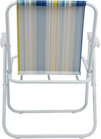 Καρεκλάκι παραλίας-camping Jette pakoworld μπλε ριγέ-λευκό μέταλλο 53x56x73εκ