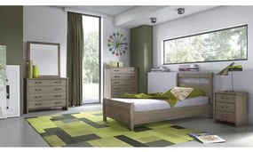 Savvidis Furniture Σετ Κρεβατοκάμαρας 5τμχ (κρεβάτι για στρώμα 90x190, 1 κομοδίνο, συρταριέρα, τουαλέτα και καθρέφτης) N27 Μόκα Μελαμίνη BEST-891067