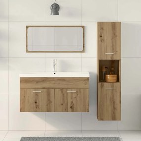 vidaXL Σετ Επίπλων Μπάνιου 3 Τεμαχίων Τεχνίτης Δρυς από Τεχν. Ξύλο