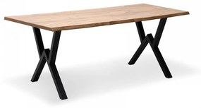 Τραπέζι "KRISTA" από MDF/μέταλλο σε χρώμα ακακία/μαύρο 160x90x75 100-03382