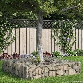 vidaXL Ανασηκωμένο κρεβάτι gabion Ασημί