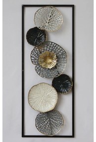 METALLIC WALL DECORATION  BLACK WHITE SILVER 28,5x4x74,5 cm.