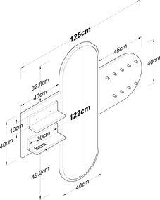 Έπιπλο Εισόδου Λευκό P3 125x12x120