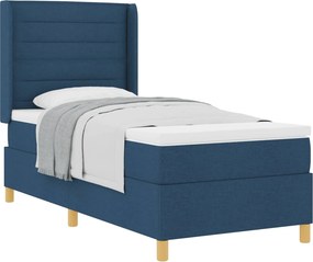 vidaXL Κρεβάτι με ελατήρια με στρώμα Μπλε 80 x 200 cm ύφασμα