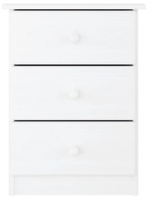 Κομοδίνο ALTA Λευκό 41 x 35 x 55 εκ. από Μασίφ Ξύλο Πεύκου - Λευκό