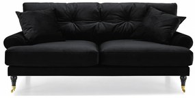 Καναπές Seattle E135, Αριθμός θέσεων: 3, Μαύρο, 195x100x87cm, 60 kg, Ταπισερί, Πόδια: Ξύλο, Ρόδες | Epipla1.gr