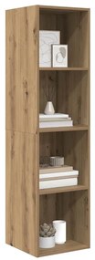 vidaXL Τοίχου Ντουλάπι Τηλεόρασης artisan δρυς 37 x 37 x 142.5 εκ