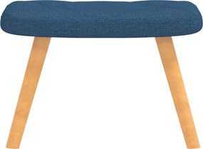 vidaXL Πολυθρόνα Relax Μπλε Υφασμάτινη με Σκαμπό