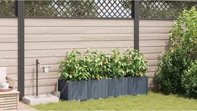 vidaXL Γλάστρα Κήπου 4 pcs Ανοιχτό Γκρι Ατσάλι