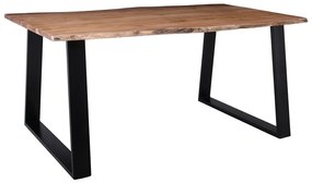 WOODWELL ΕΑ7097,SWLIZARD-W Slim Τραπέζι Τραπεζαρίας, Μέταλλο Βαφή Μαύρο, Ξύλο Ακακία Φυσικό 160x90x78cm Solid Wood 25mm ΕΑ7097,SW