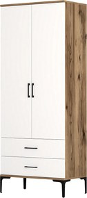 Διφυλλη Ντουλαπα Καρυδια/Λευκο KUMSAL 47.5x80x201.4