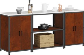 vidaXL Σετ Αποθήκευσης Κουζίνας HATTEM 3 pcs Σκ rusty Ατσάλι