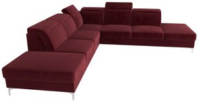 Γωνιακός καναπές Yosi Max-Kokkino-Αριστερή - 295.00Χ295.00Χ107.00cm