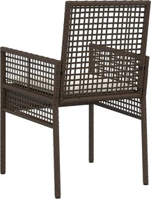 vidaXL Καρέκλα Κήπου 2 τμχ. Καφέ συνθετικό ρατάν