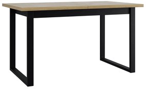 Τραπέζι Victorville 353, Μαύρο, Sonoma οξιά, 79x80x140cm, 39 kg, Επιμήκυνση, Πλαστικοποιημένη μοριοσανίδα, Μέταλλο | Epipla1.gr