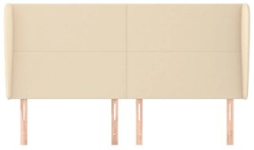 Κεφαλάρι με Πτερύγια Κρεμ 183x23x118/128 εκ. Υφασμάτινο - Κρεμ