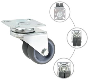 vidaXL Ρόδες Περιστρεφόμενες Διπλές 4 τεμ. 50 χιλ.