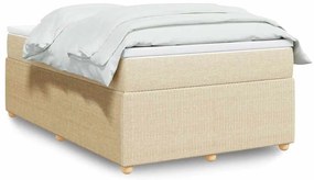 vidaXL Κρεβάτι Boxspring με Στρώμα Κρεμ 120x190 εκ. Υφασμάτινο