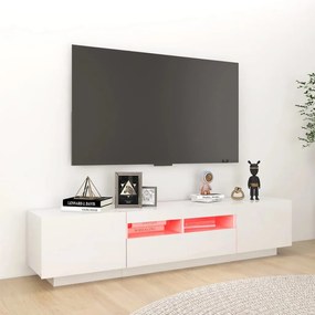 vidaXL Έπιπλο Τηλεόρασης με LED Γυαλιστερό Λευκό 180 x 35 x 40 εκ.