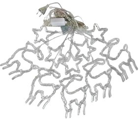 Χριστουγεννιάτικα Φωτάκια Κουρτίνα Ελαφάκια & Αστεράκια Πολύχρωμα 3M - Christmas decoration lights RGB light-082257-190905