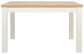 Τραπέζι Boston 465, Άσπρο, Wotan δρυς, 77x90x130cm, 42 kg, Επιμήκυνση, Πλαστικοποιημένη μοριοσανίδα | Epipla1.gr