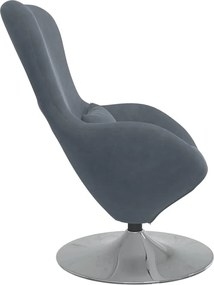 vidaXL Κάθισμα-αυγό Σκούρο Γκρι Βελούδο
