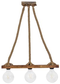 Φωτιστικό Οροφής Τρίφωτο Heronia Raga Rope 31-1223 Rope/Natural Wood